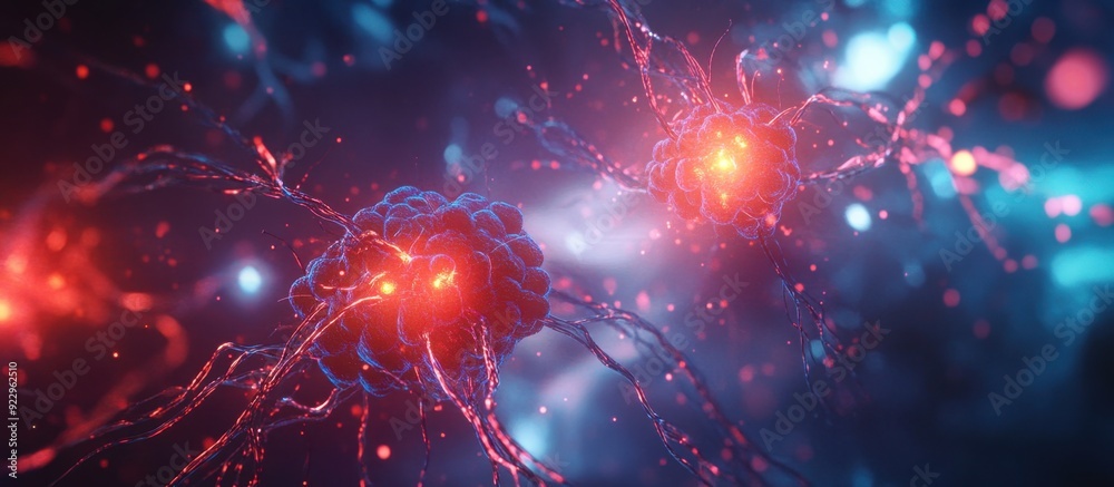 Sticker a group of cells resembling neurons with visible connections inside the nervous system, representing