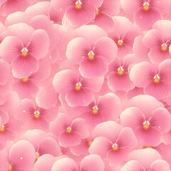 アニメ風のピンクのパンジーのテクスチャパターン