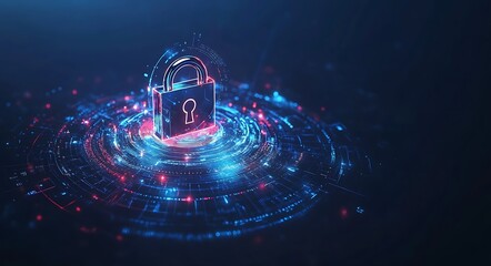 Abstract digital background with cyber security and data 