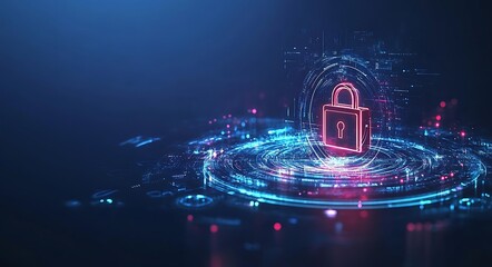 Abstract digital background with cyber security and data 