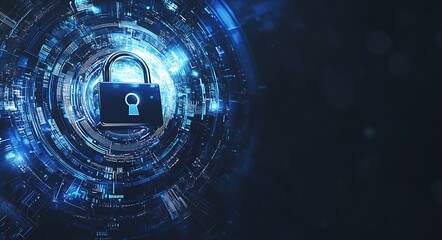 Abstract digital background with cyber security and data 