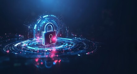 Abstract digital background with cyber security and data 