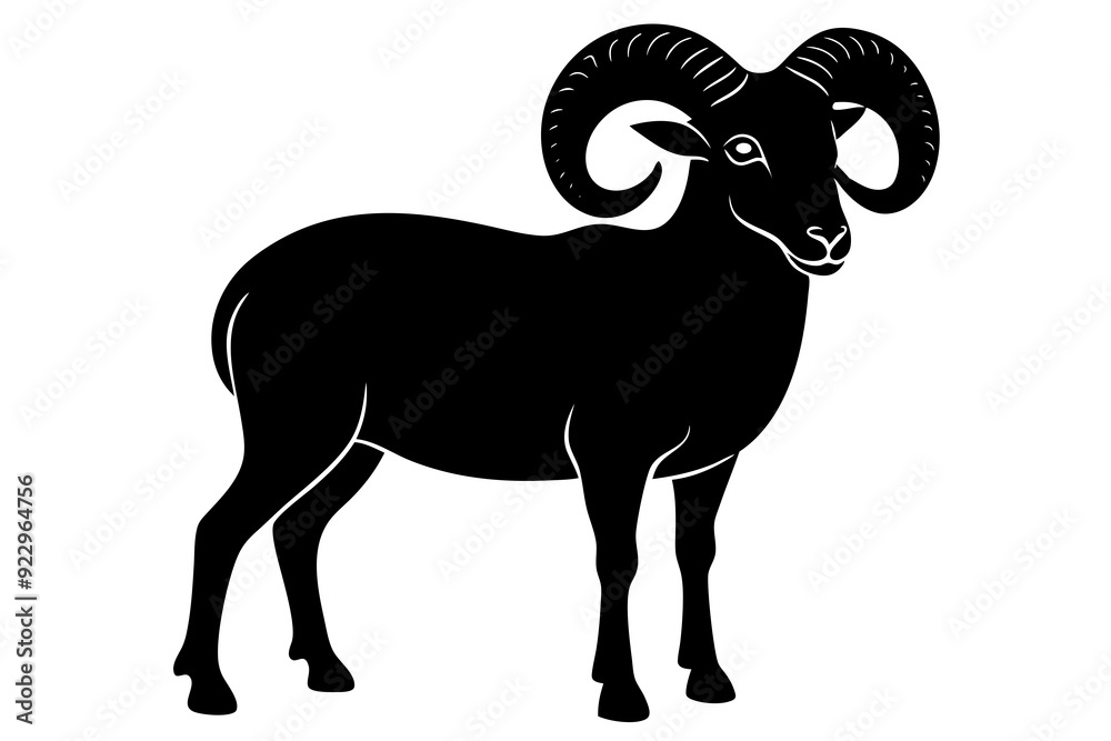 Sticker Bighorn sheep, bighorn sheep silhouette vector


