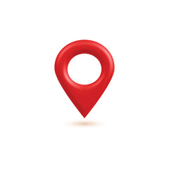 location icon mark. Realistic 3d red Locate pin gps map design png transparent background. Vector illustration	