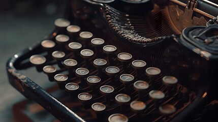 Vintage Typewriter with Partially Typed Message and Dramatic Shadows