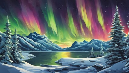 aurora in the winter sky