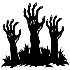 Black zombie hands halloween set, Halloween zombie hands Vector, Spooky black zombie hands, Halloween design elements, Zombie hands, Vector set of black zombie hands, Horrible hands, Halloween hands