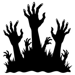 Black zombie hands halloween set, Halloween zombie hands Vector, Spooky black zombie hands, Halloween design elements, Zombie hands, Vector set of black zombie hands, Horrible hands, Halloween hands