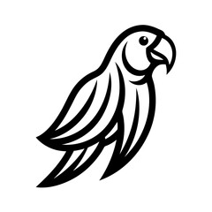 Minimalist parrot logo icon design silhouette vector art illustration