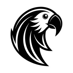 Minimalist parrot logo icon design silhouette vector art illustration