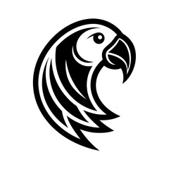 Minimalist parrot logo icon design silhouette vector art illustration