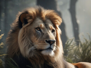 portrait of a lion