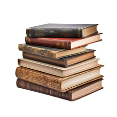 Fototapeta premium Isolated Clean Pile of Book Transparent PNG Files Graphic Resource