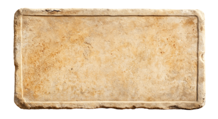 old weathered granite  stone platform sign board freme ancient blank concrete brick cut out