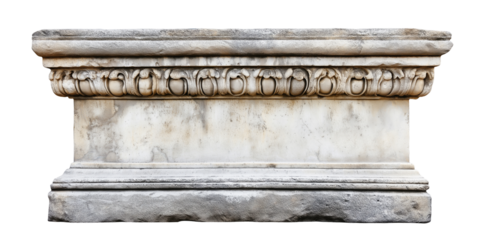 old weathered clay  stone sign board ancient blank concrete brick with mysterious board cut out