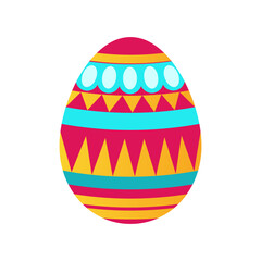 Easter eggs, Easter day festival icon with decoration patterns symbols, logo isolated vector illustration