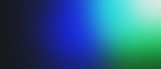 grainy color gradient background,  blue white illuminated spots on black,  noise texture effect, copy space	