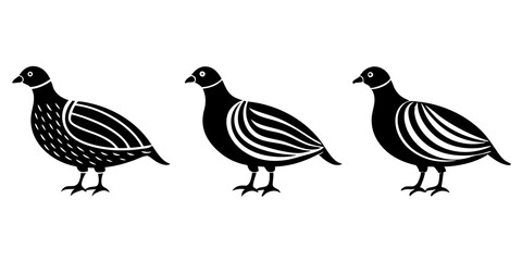 Quail logo icons. set of illustrations quail silhouette icon style vector art.
