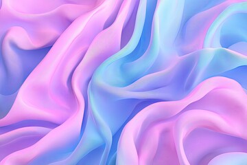 Fototapeta premium Delicate fabric presenting a blend of pastel colors, showcasing flowing textures and light, perfect for background and design use.