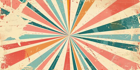 Abstract vintage background with colorful stripes in grunge style.