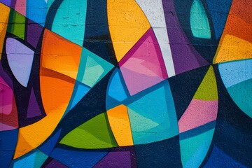 Fototapeta premium A graffiti-covered wall where the colors blend into an abstract, chaotic pattern. 