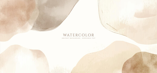 Abstract horizontal watercolor background. Hand drawn vector texture. Brush stroked painting pastel color watercolour