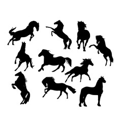 The silhouette of a horse in motion is very beautiful and charming