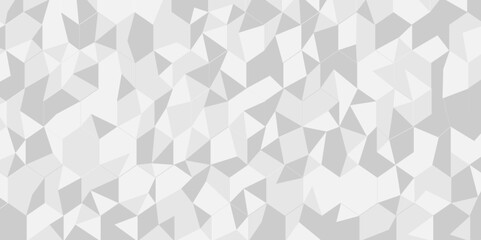 Vector glowing white and grey gradient abstract triangle polygon mosaic. vector geometric ornament. seamless diamond technology black and gray triangle element light background.