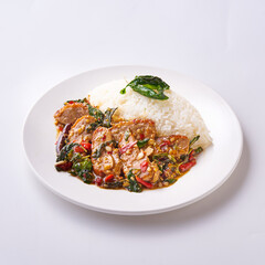 Duck fried rice with basil