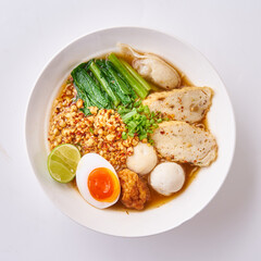 Fish ball tom yum noodles