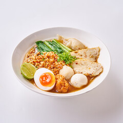 Fish ball tom yum noodles
