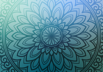 Blue mandala line pattern geometry background