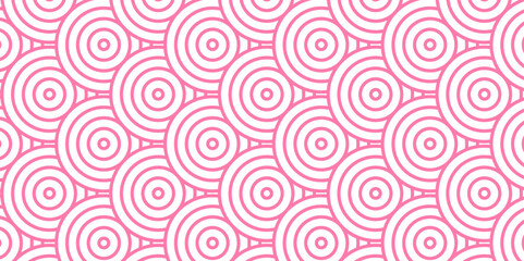 Minimal Vector overlapping Pattern diamond geometric pink color spiral line waves abstract wave line. seamless pink tile stripe overlap creative retro circle line fabric pattern white background.