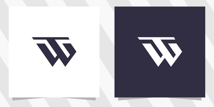 letter tw wt logo design vector