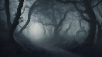 Ghostly Forest Path Generative AI
