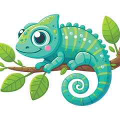 Fototapeta premium cute chameleon vector illustration