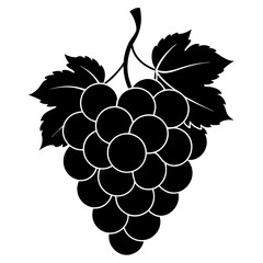 Grape icon silhouette vector art illustration