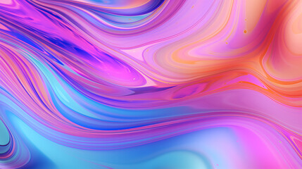 Obraz premium Abstract fluid iridescent vibrant holographic wave background