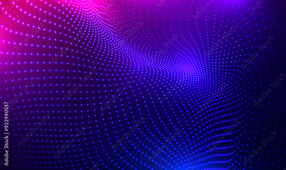 Poster futuristic digital waving 3d particle technology background. 3d wave point fractal grid science futu