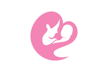 Mom and baby heart logo