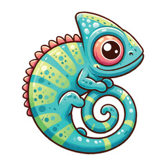 Fototapeta premium cute chameleon vector illustration