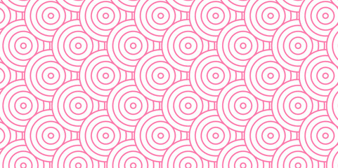 Minimal Vector overlapping Pattern diamond geometric pink color spiral line waves abstract wave line. seamless pink tile stripe overlap creative retro circle line fabric pattern white background.