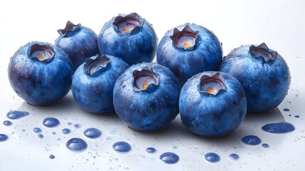 Obraz premium Blueberries On A White Background. Illustration On The Theme Of Food, Vitamins And Health. Generative AI 