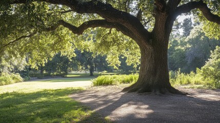 Sunlight Through the Trees in a Park
