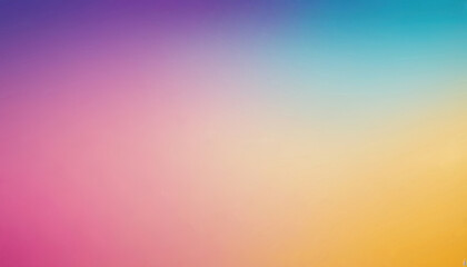 Abstract blurred gradient background with colors from purple to blue to yellow.