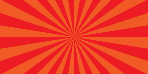 Texture of a Vintage sun ray orange and red radial spiral sunrise, sunlight creative vector summer sunny. surface panoramic retro sunburst banner, poster, template background.