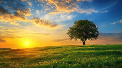 Fototapeta premium Solitary Tree at Sunset