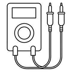 Multimeter with two leads art vector illustration