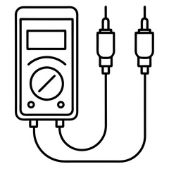 Multimeter with two leads art vector illustration