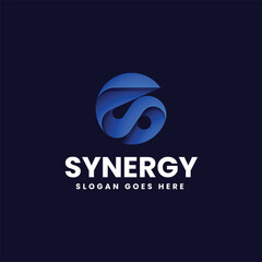 Vector Logo Illustration Synergy Gradient Colorful Style